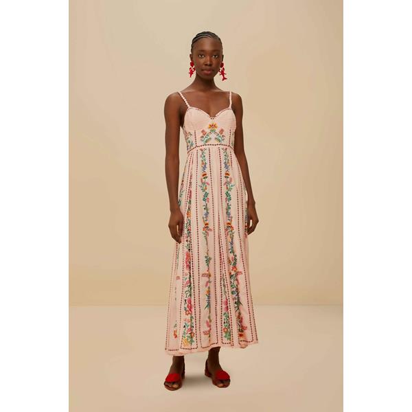 Delicate Forest Pink Maxi Dress
