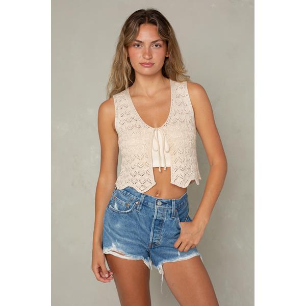 Betsy Crochet Tie Front Vest