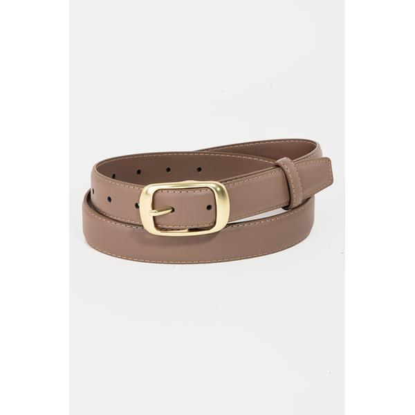 Square Buckle Leather Belt