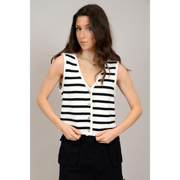 Meta Sleeveless V Neck Vest