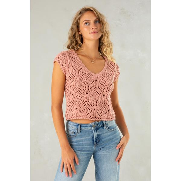 Kendra Crochet Tee