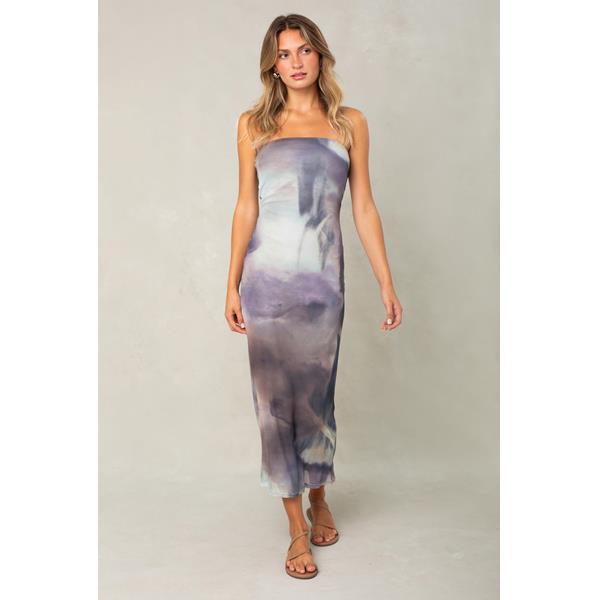 Jade Strapless Mesh Maxi Dress