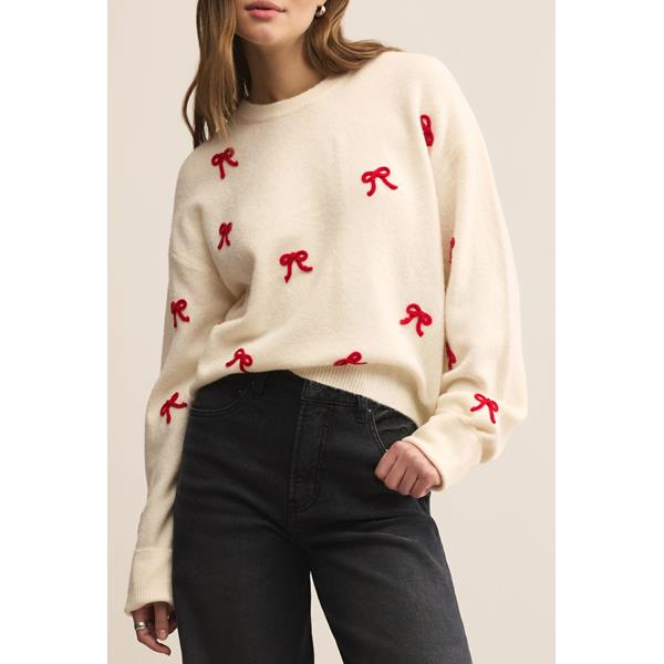 TIE THE RIBBON SWEATER WARM WHITE | South Moon Under
