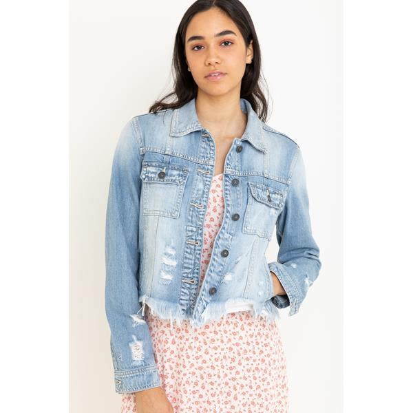 Frayed Hem Denim Jacket