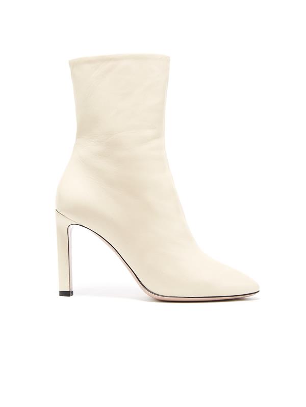 Oscar De La Renta Leather Rugby Ankle Boot In Ivory