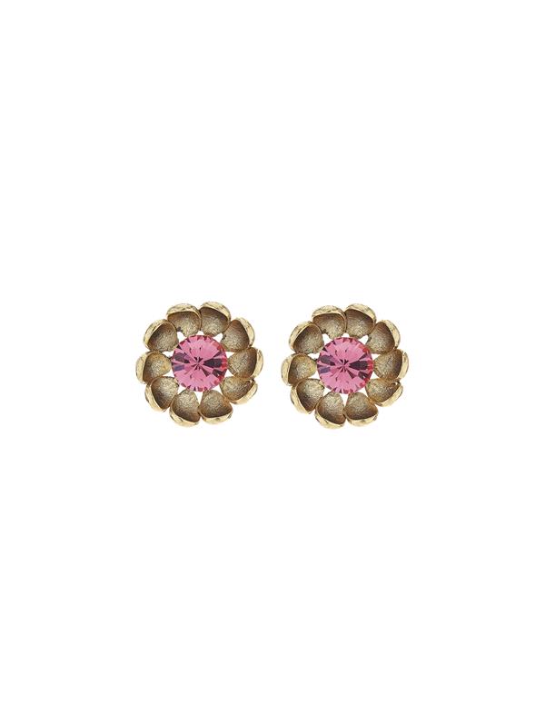 OSCAR DE LA RENTA CRYSTAL FLOWER EARRINGS