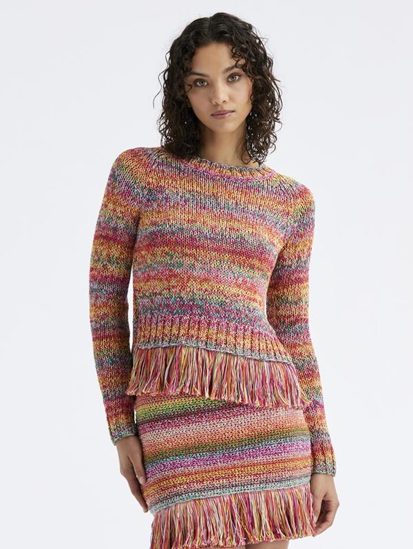 Hand Crocheted Multicolor Pullover