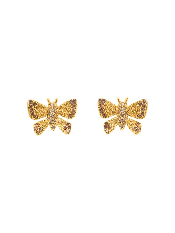 Shop Oscar De La Renta Small Butterfly Earrings In Topaz Multi