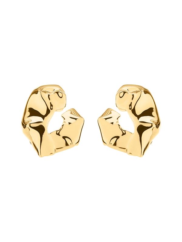 Shop Oscar De La Renta Box Hoop Earrings In Gold