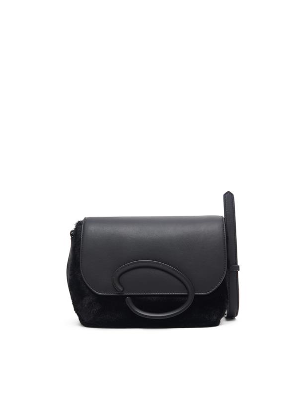 Shop Oscar De La Renta Patent Leather Oath Shoulder Bag In Black