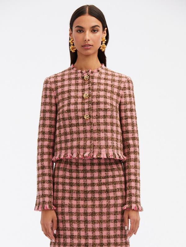 Checkered Tweed Jacket