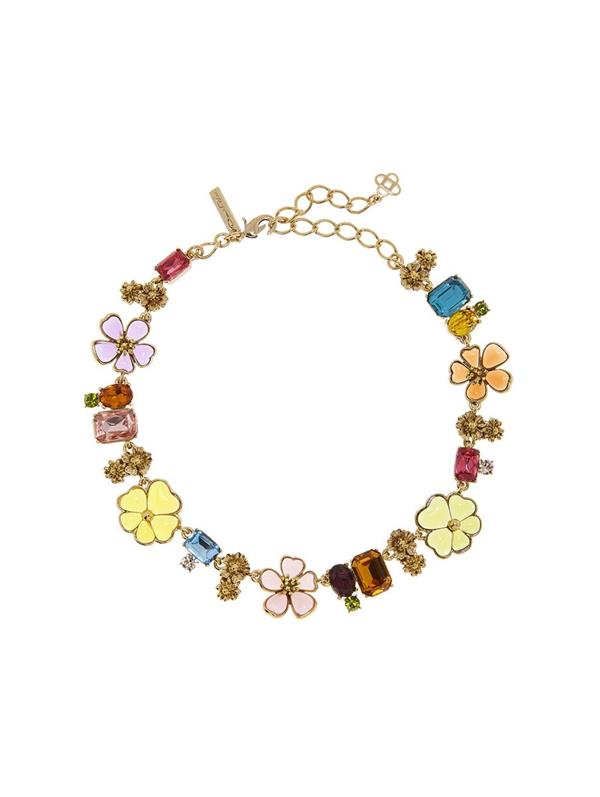 Oscar De La Renta Cloudy Floral-motif Necklace In Rainbow