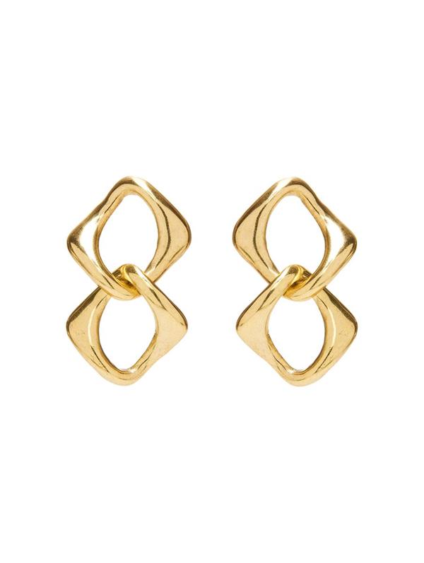 Shop Oscar De La Renta Chain Link Earrings In Gold