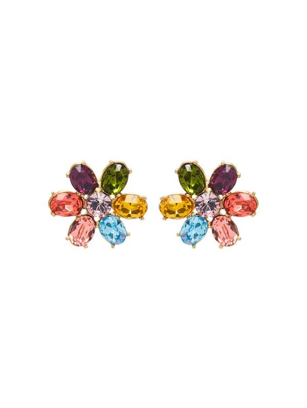 Multi Floral Crystal Earrings