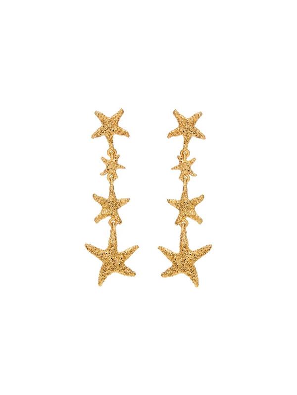 Shop Oscar De La Renta Starfish Chandelier Earrings In Gold