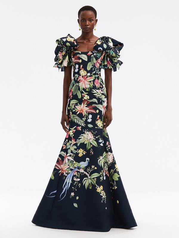 Degradé Flora & Fauna Faille Gown