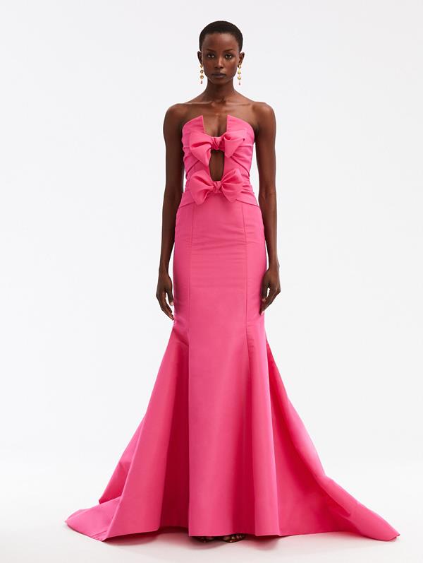 Bow Detail Trumpet Gown