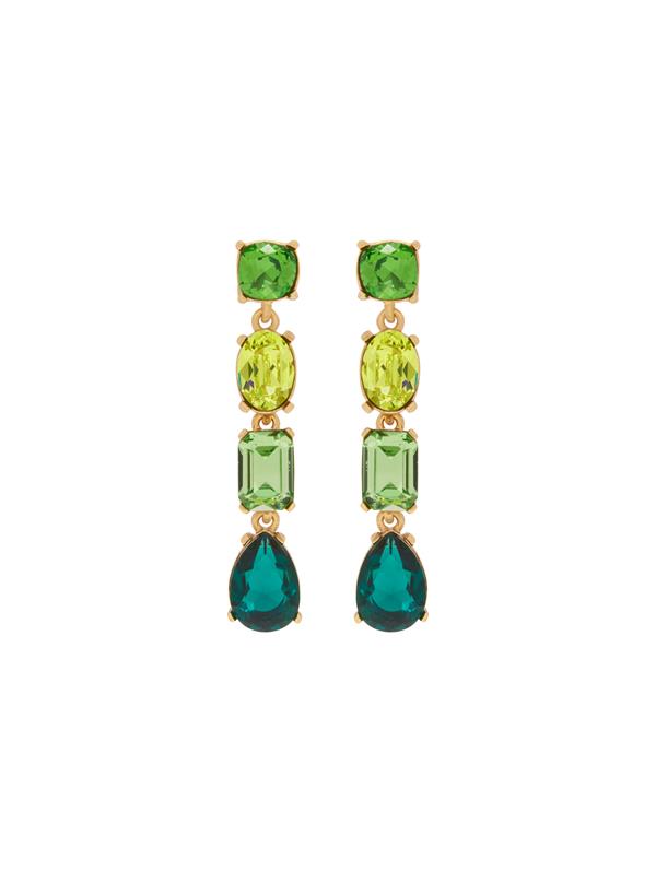 Oscar De La Renta Large Gallery Earrings In Green