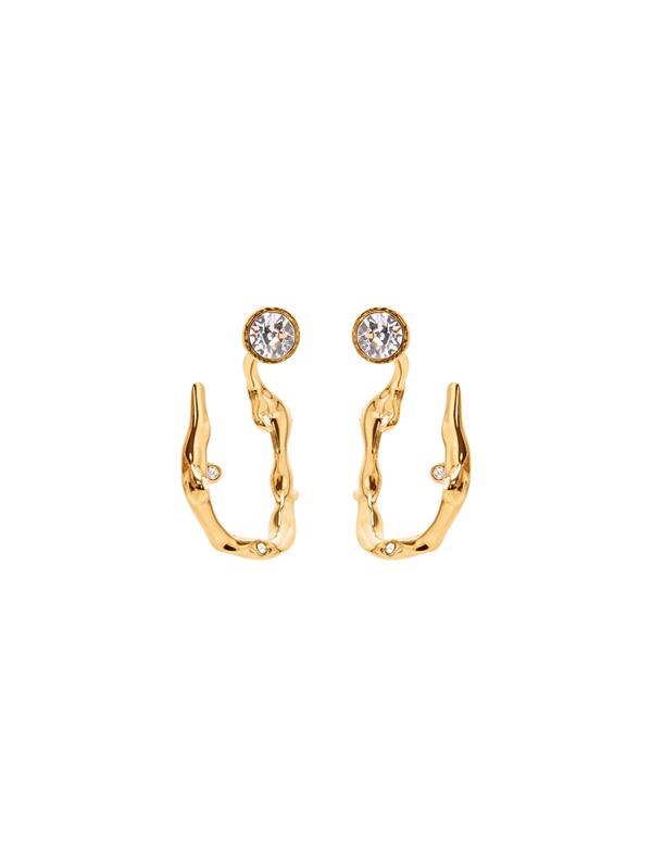 Shop Oscar De La Renta Branch Hoop Earrings In Gold