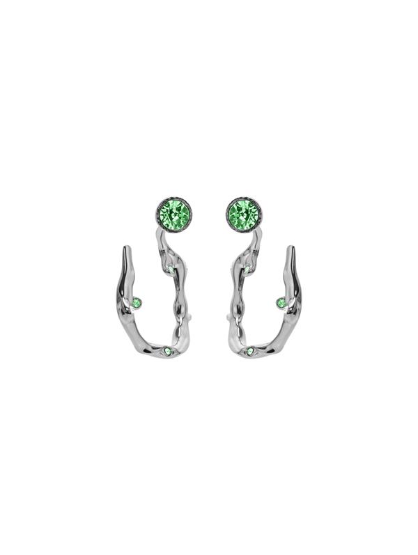 Shop Oscar De La Renta Branch Hoop Earrings In Silver