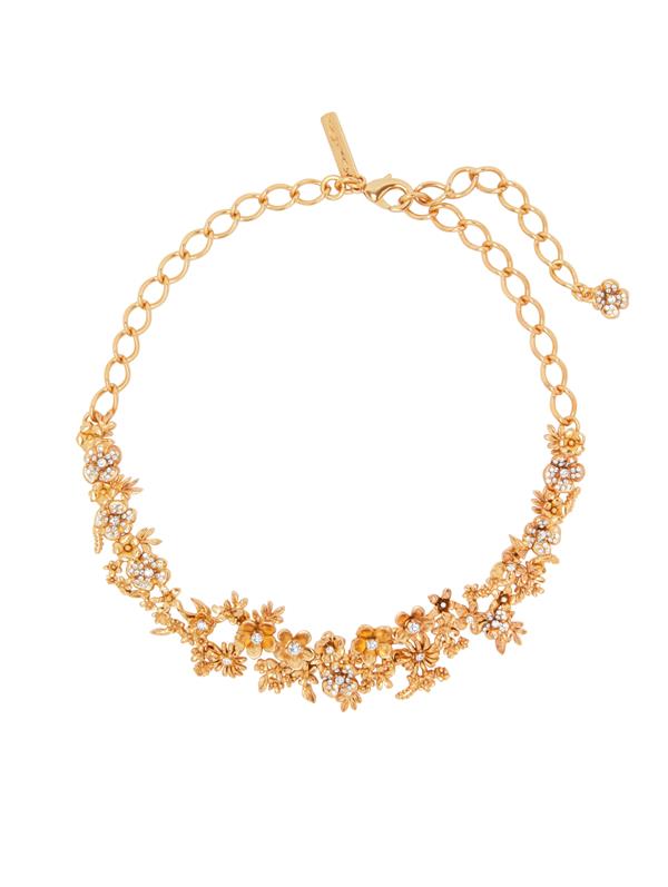 Shop Oscar De La Renta Flower Garden Necklace In Gold