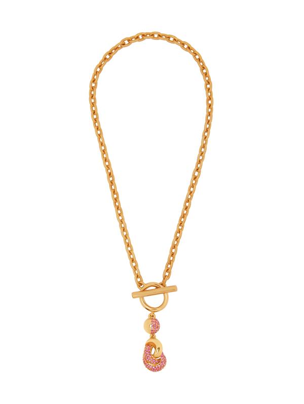 Shop Oscar De La Renta Love Knot Chain Necklace In Rose