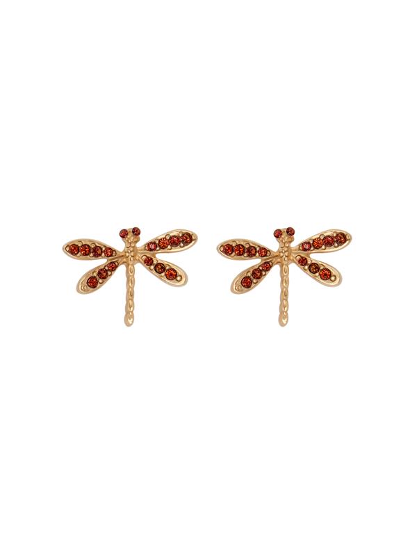 Shop Oscar De La Renta Dragonfly Earrings In Amber