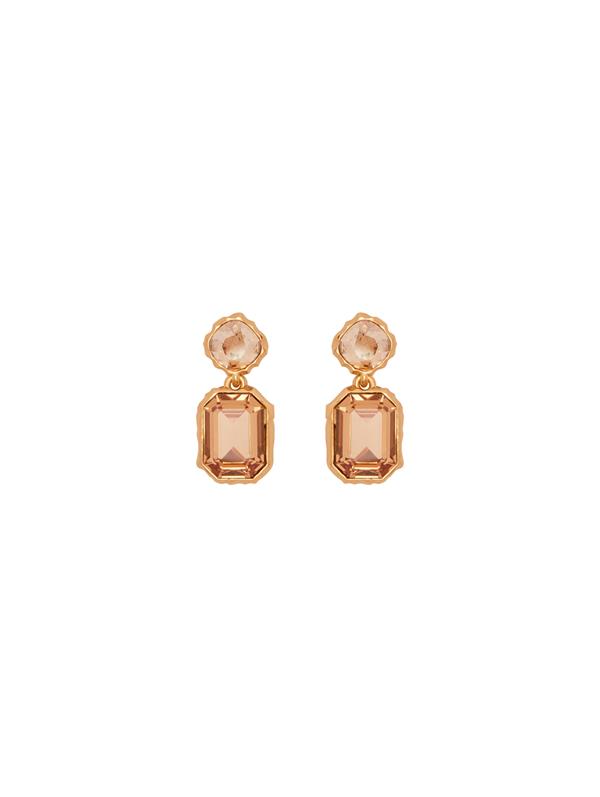 Shop Oscar De La Renta Classic Crystal Drop Earrings In Light Topaz
