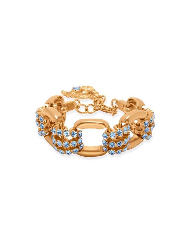 Shop Oscar De La Renta Pavé Link Bracelet In Aquamarine