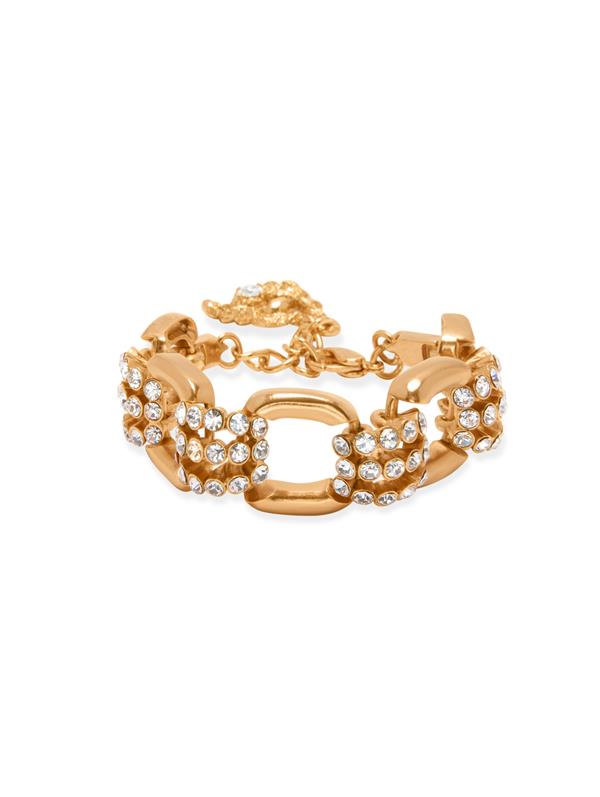 Shop Oscar De La Renta Pavé Link Bracelet In Crystal
