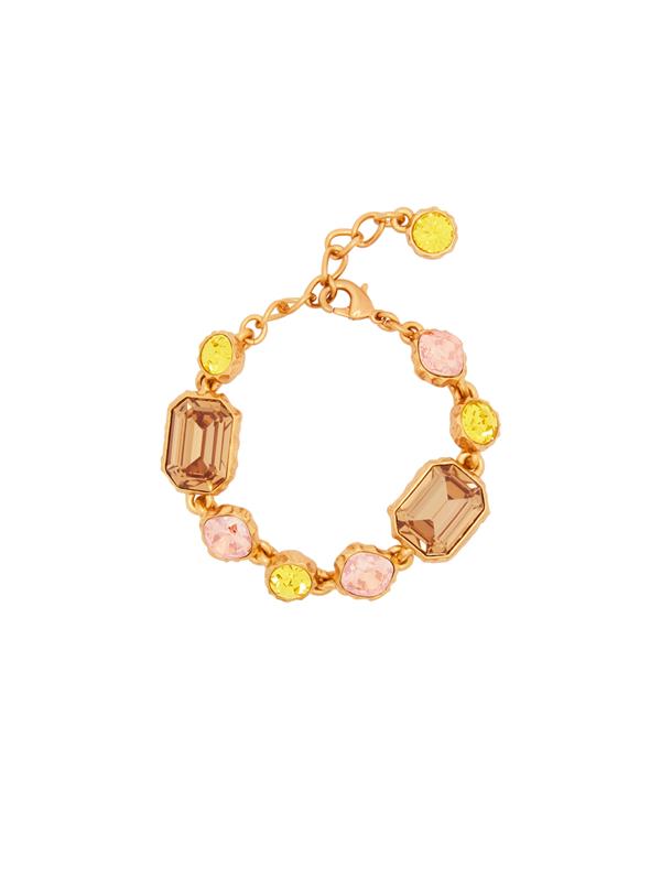 Shop Oscar De La Renta Classic Crystal Bracelet In Light Topaz