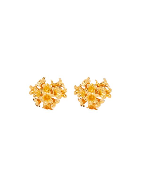 Shop Oscar De La Renta Bouquet Button Earrings In Gold