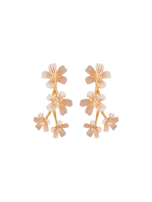 Flower Branch Clip-On Earrings