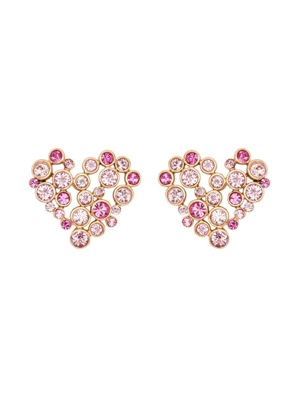Crystal Heart Clip-On Earrings