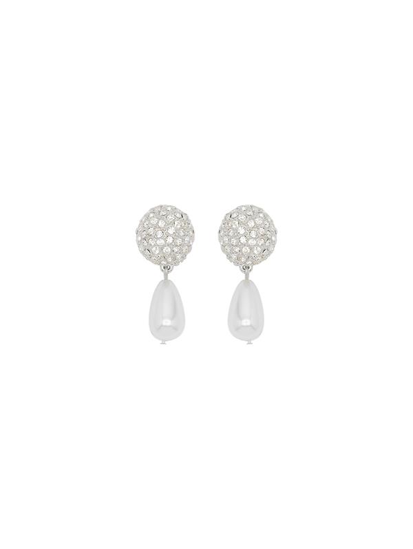 Crystal & Pearl Drop Clip-On Earrings