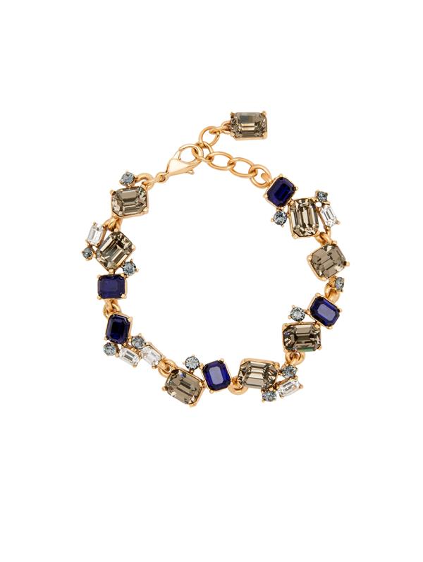 Oscar De La Renta Scrambled Crystal Bracelet In Indigo