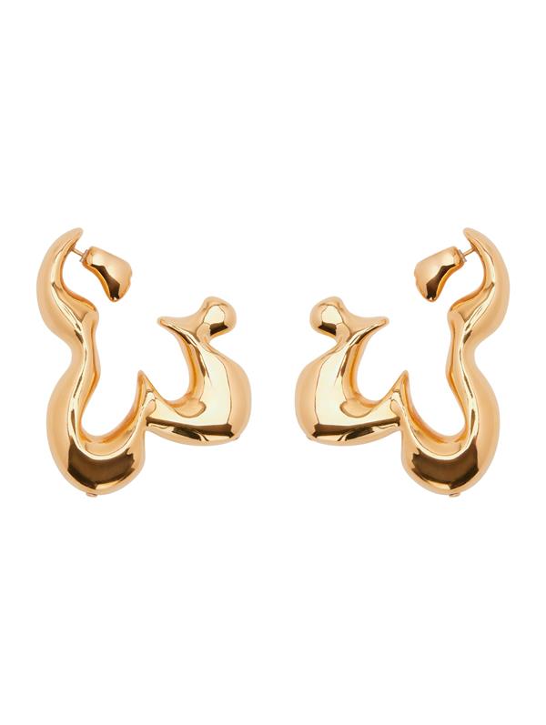 Abstract Flower Hoop Earrings