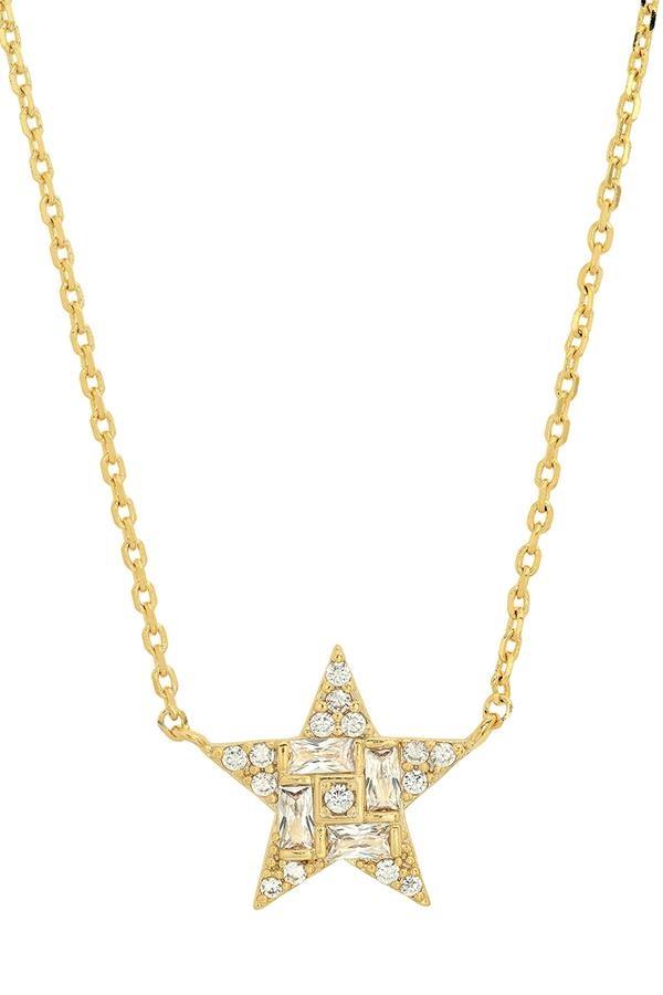 Gold Pave Star Necklace