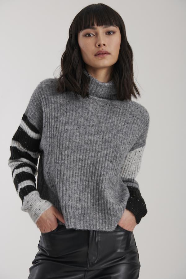 Reid Stripe Turtleneck Sweater