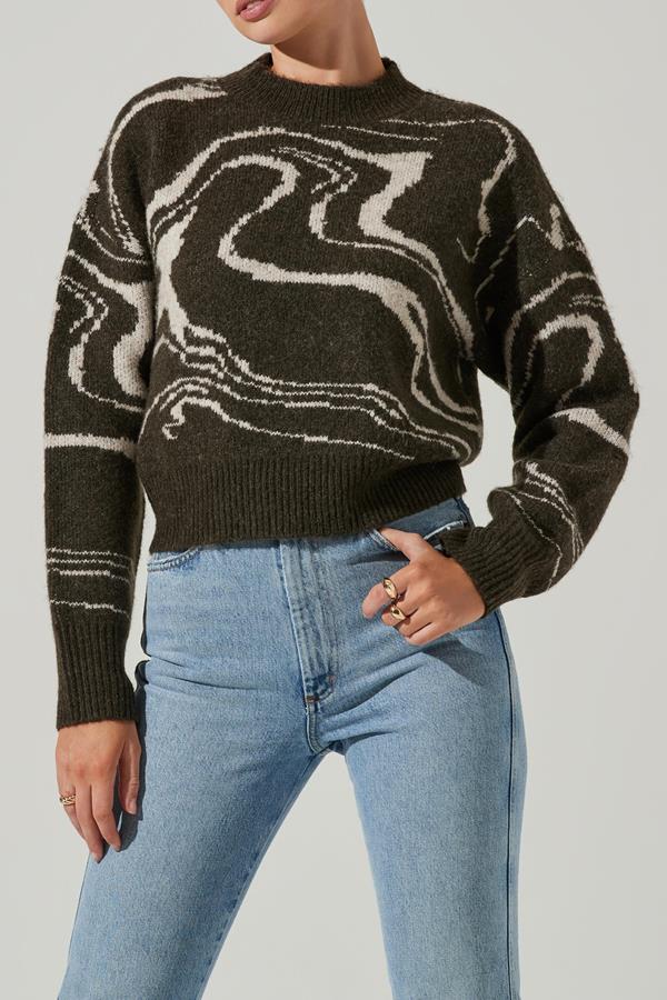 Saira Marble Crewneck Sweater