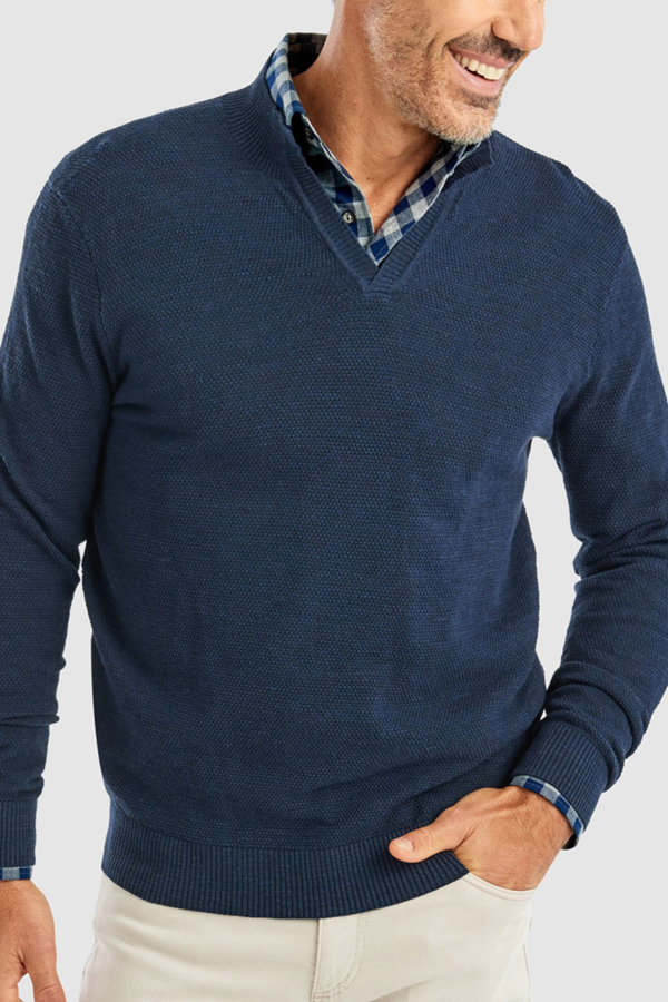 Belmore Collar Beed Stitched Sweater