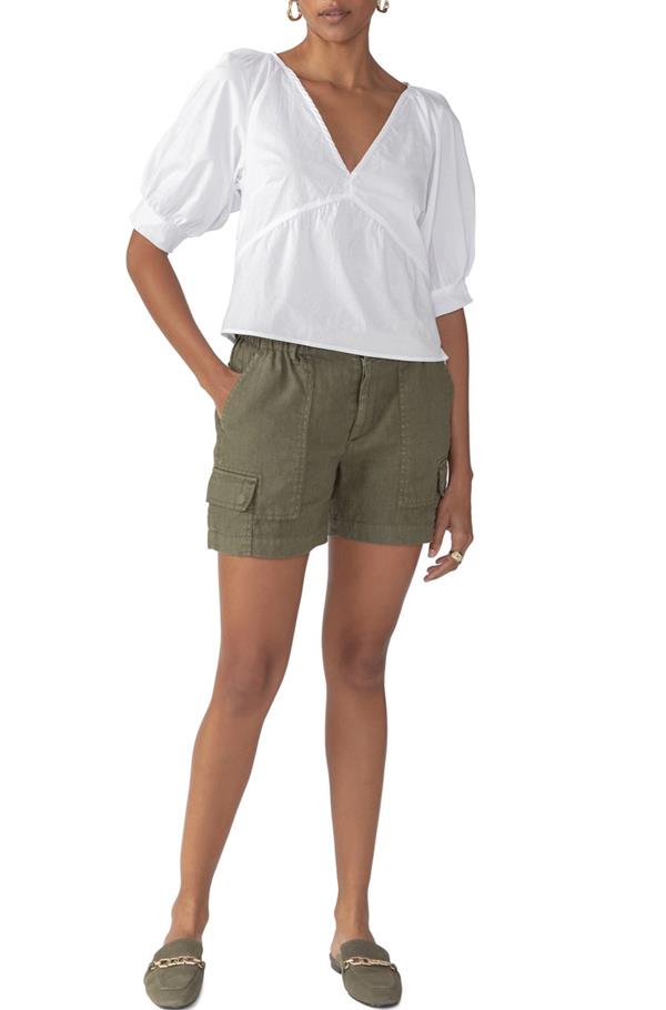 V-Neck Poplin Top
