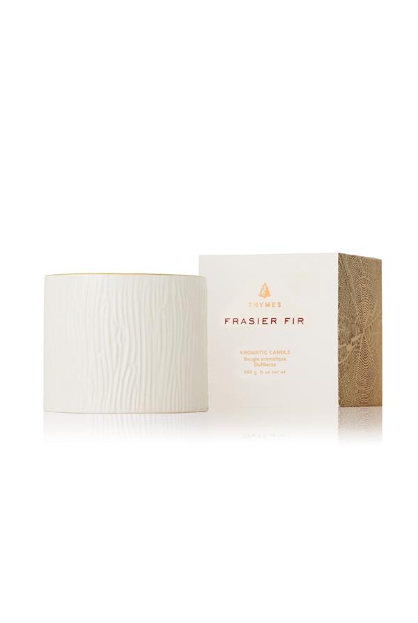 Fraiser Fir 6oz. Ceramic Candle in Gilded White