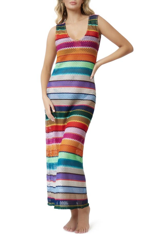 Coco Multi Stripe Crochet Dress