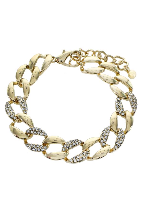 Gold Pace Crystal Link Bracelet