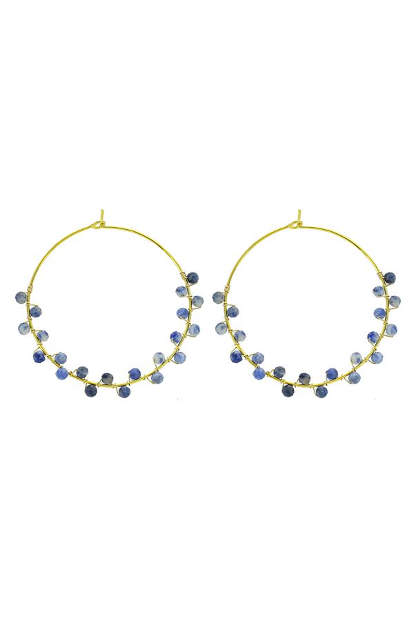 Blue Crystal Hoop Earrings