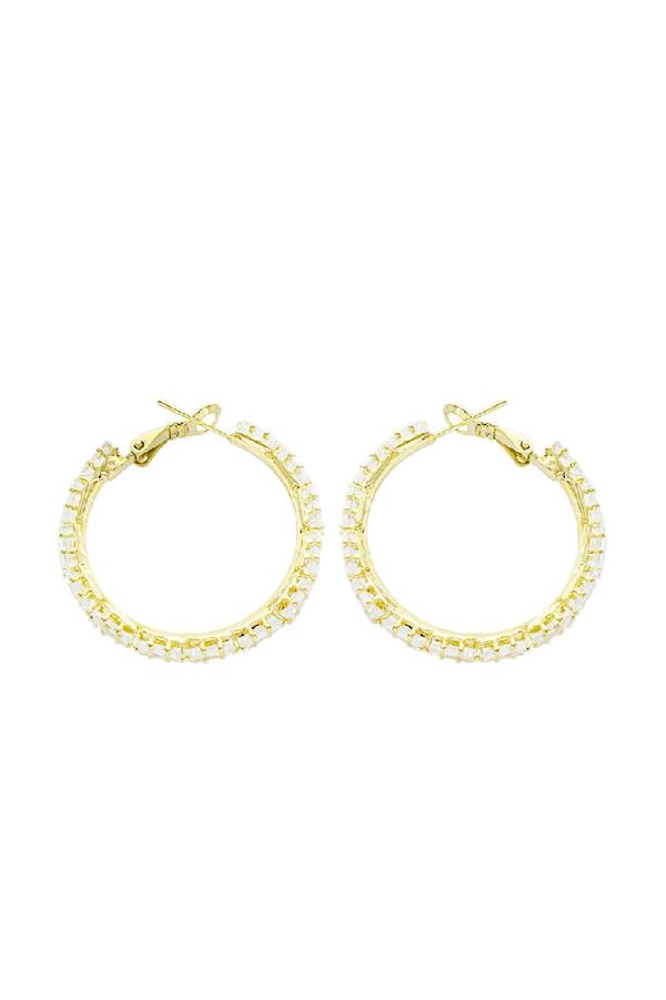 Gold Pave Large Hoop