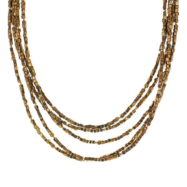 Bronze Crystal Statement Necklace