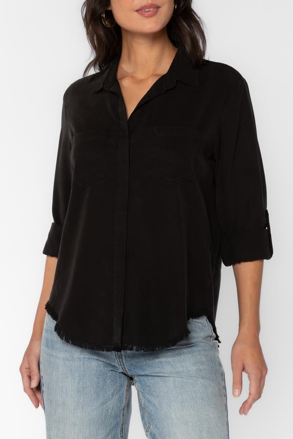 Riley Button Down Fray Hem