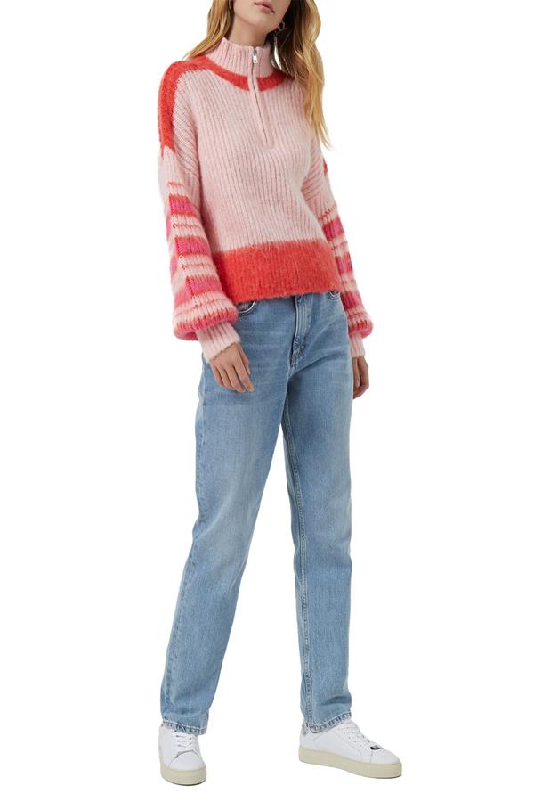 Nika Half Zip Stripe Sweater